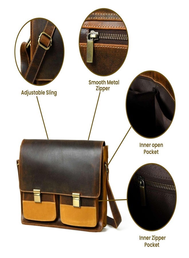 ADYAN Buffalo Leather Men Messenger Bag | Office Bags for Men's (Brown), Brown - Image 4